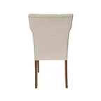 Christopher Knight Home Chastin Chaise de salle à manger rembourrée d'intérieur (Lot de 2), Crème/Noyer