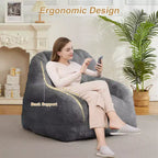 Fauteuil Géant Poire, Canapé Poire en Fausse Fourrure, Fauteuil Poire pour Adultes, Canapé de Sol Paresseux avec Poignée, Pouf pour Jouer et Lire