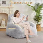 Fauteuil Géant Poire, Canapé Poire en Fausse Fourrure, Fauteuil Poire pour Adultes, Canapé de Sol Paresseux avec Poignée, Pouf pour Jouer et Lire
