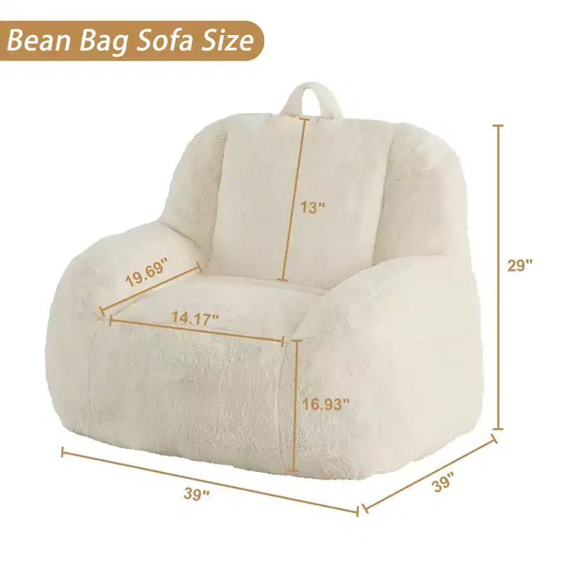 Fauteuil Géant Poire, Canapé Poire en Fausse Fourrure, Fauteuil Poire pour Adultes, Canapé de Sol Paresseux avec Poignée, Pouf pour Jouer et Lire