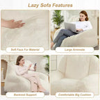 Fauteuil Géant Poire, Canapé Poire en Fausse Fourrure, Fauteuil Poire pour Adultes, Canapé de Sol Paresseux avec Poignée, Pouf pour Jouer et Lire
