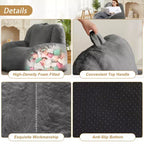 Fauteuil Géant Poire, Canapé Poire en Fausse Fourrure, Fauteuil Poire pour Adultes, Canapé de Sol Paresseux avec Poignée, Pouf pour Jouer et Lire