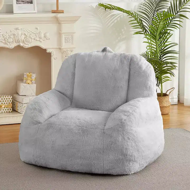 Fauteuil Géant Poire, Canapé Poire en Fausse Fourrure, Fauteuil Poire pour Adultes, Canapé de Sol Paresseux avec Poignée, Pouf pour Jouer et Lire