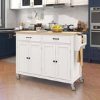 Îlot de cuisine moderne en bois Whisen avec étagère à épices et tiroirs