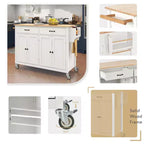 Îlot de cuisine moderne en bois Whisen avec étagère à épices et tiroirs