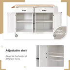 Îlot de cuisine moderne en bois Whisen avec étagère à épices et tiroirs