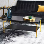 Table basse rectangulaire Crown avec étagère de rangement