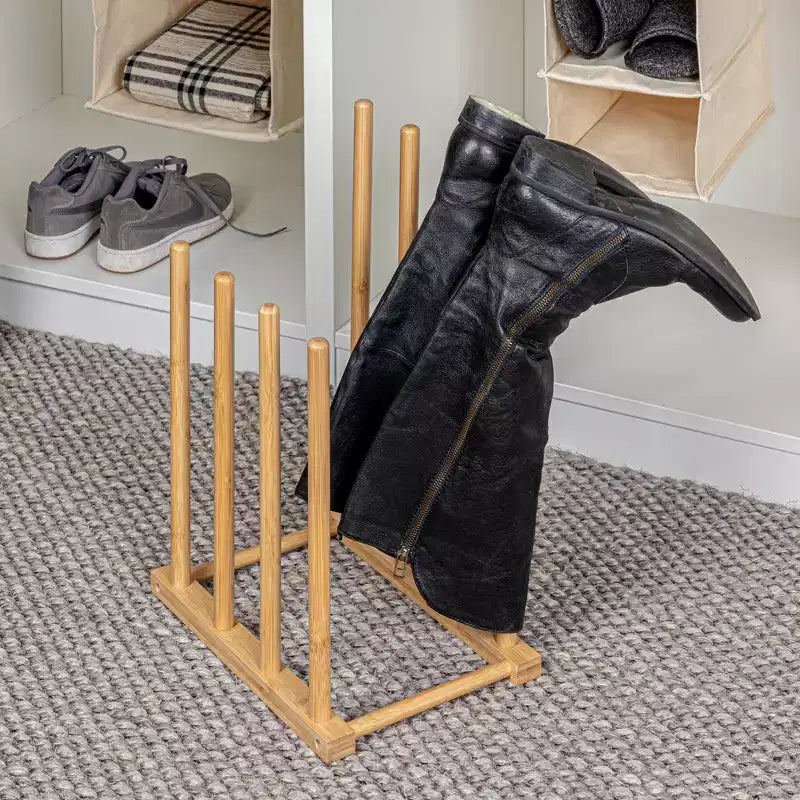 Meuble à chaussures en bambou, naturel