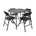 COSCO 5-Piece Folding Fabric Dining Set & 34 Vinyl Card Table
