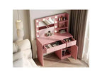 HYLEORY Coiffeuse avec miroir, prise de courant et 10 ampoules, table de maquillage avec 3 tiroirs, 3 modes de couleur disponibles pour chambre à coucher