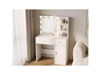 HYLEORY Coiffeuse avec miroir, prise de courant et 10 ampoules, table de maquillage avec 3 tiroirs, 3 modes de couleur disponibles pour chambre à coucher