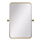 Flash Furniture Finlay Miroir Mural Pivotant en Métal - Grand Miroir de Maquillage d'Appoint pour Salle de Bain
