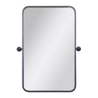 Flash Furniture Finlay Miroir Mural Pivotant en Métal - Grand Miroir de Maquillage d'Appoint pour Salle de Bain
