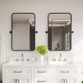 Flash Furniture Finlay Miroir Mural Pivotant en Métal - Grand Miroir de Maquillage d'Appoint pour Salle de Bain