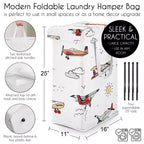 Sweet Jojo Designs Panier à linge pliable pour garçon avec poignées, motif avion, rouge, bleu et blanc