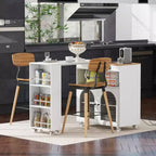 Îlot de cuisine moderne Whisen avec table rallongée et lumières LED