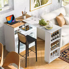 Îlot de cuisine moderne Whisen avec table rallongée et lumières LED