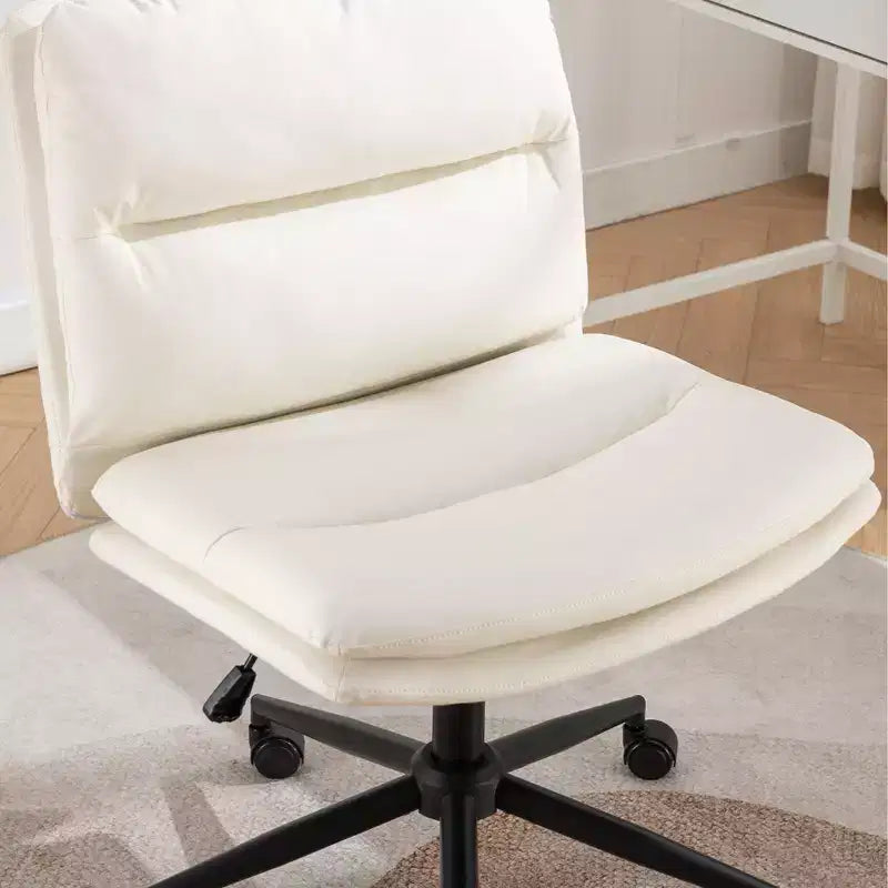 Chaise de bureau pivotante réglable Bizerte avec siège large, chaise de vanité