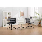 Chaise de bureau pivotante réglable Bizerte avec siège large, chaise de vanité