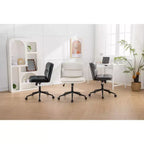 Chaise de bureau pivotante réglable Bizerte avec siège large, chaise de vanité