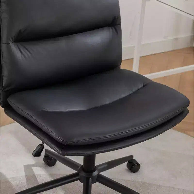 Chaise de bureau pivotante réglable Bizerte avec siège large, chaise de vanité