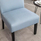 Chaise d'appoint sans accoudoirs rembourrée à rayures Boten de Roundhill Furniture, bleue