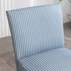 Chaise d'appoint sans accoudoirs rembourrée à rayures Boten de Roundhill Furniture, bleue
