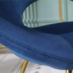 Fauteuil d'appoint Slatina en velours soyeux de Roundhill Furniture, bleu avec base dorée