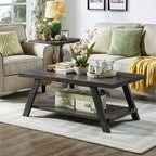Roundhill Furniture Athens Table Basse avec Étagère en Bois Répliqué Contemporain, Fini Charbon