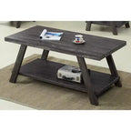 Roundhill Furniture Athens Table Basse avec Étagère en Bois Répliqué Contemporain, Fini Charbon