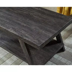 Roundhill Furniture Athens Table Basse avec Étagère en Bois Répliqué Contemporain, Fini Charbon