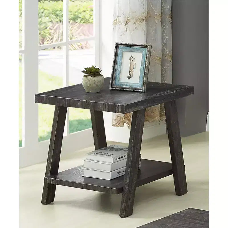 Roundhill Furniture Athens Table Basse avec Étagère en Bois Répliqué Contemporain, Fini Charbon