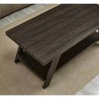 Ensemble de tables basses gigognes en bois à étagères contemporaines 3 pièces Roundhill Furniture Athens, espresso vieilli