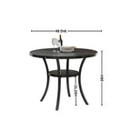 Ensemble de salle à manger Biony en bois espresso de hauteur comptoir avec tabourets gris en tissu clouté