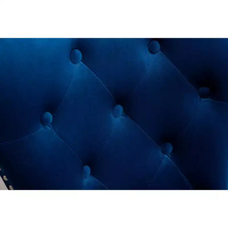Roundhill Furniture Montura, Fauteuil capitonné contemporain en velours avec clous décoratifs, lot de 2, bleu