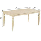 Table de salle à manger Amonia Urban Style avec pieds tournés en bois, finition blanche, filaire
