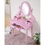 Coiffeuse et tabouret Moniys Wood Moniya, rose