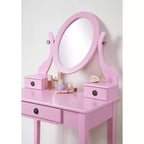 Coiffeuse et tabouret Moniys Wood Moniya, rose