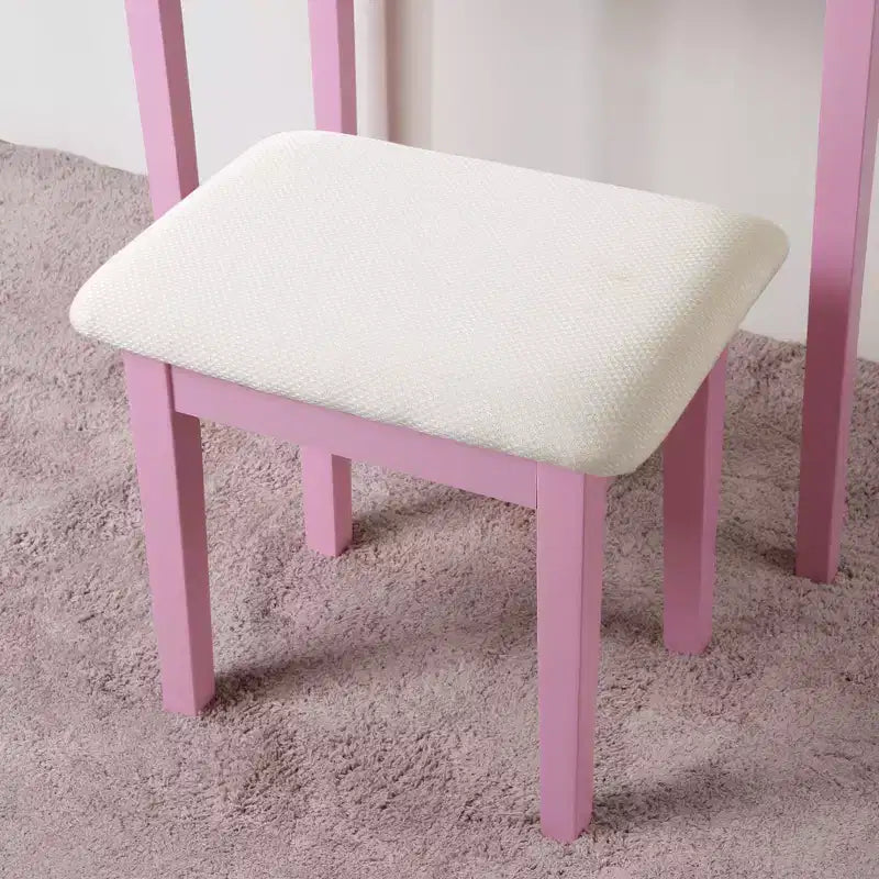 Coiffeuse et tabouret Moniys Wood Moniya, rose