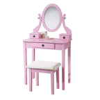 Coiffeuse et tabouret Moniys Wood Moniya, rose