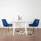 Aufurr Contemporary 3-Piece Dining Set, White Round Dining Table with 2 Chairs