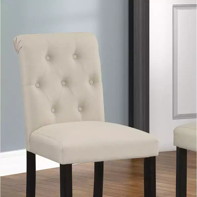 Tabourets de bar Roundhill Furniture Leviton en bois massif capitonné Asons, beige, lot de 2