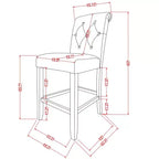 Tabourets de bar Roundhill Furniture Leviton en bois massif capitonné Asons, beige, lot de 2