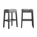 Tabourets de bar sans dossier avec assise en selle, hauteur 29 po, gris, ensemble de 2, par Roundhill Furniture CoCo