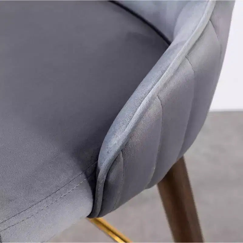 Tabourets de bar Roundhill Furniture Leland, rembourrés en tissu, avec dossier à oreilles, gris, lot de 2