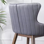 Tabourets de bar Roundhill Furniture Leland, rembourrés en tissu, avec dossier à oreilles, gris, lot de 2