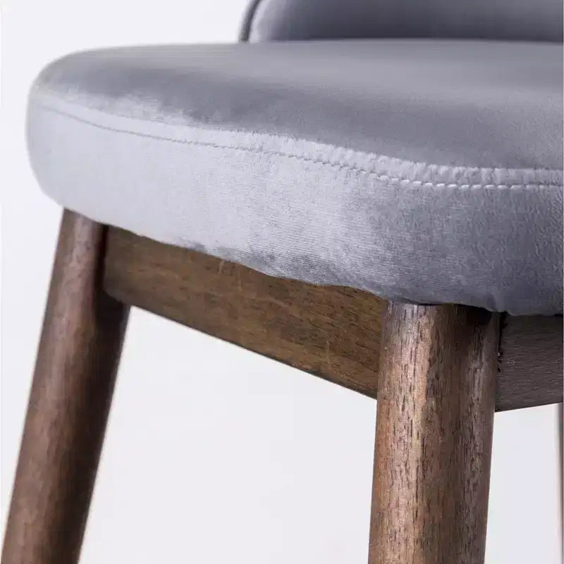 Tabourets de bar Roundhill Furniture Leland, rembourrés en tissu, avec dossier à oreilles, gris, lot de 2