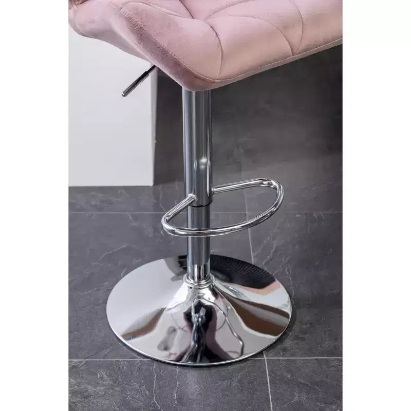 Tabouret de bar pivotant et réglable en hauteur en velours capitonné en losanges Breni de Roundhill Furniture, mauve, lot de 2