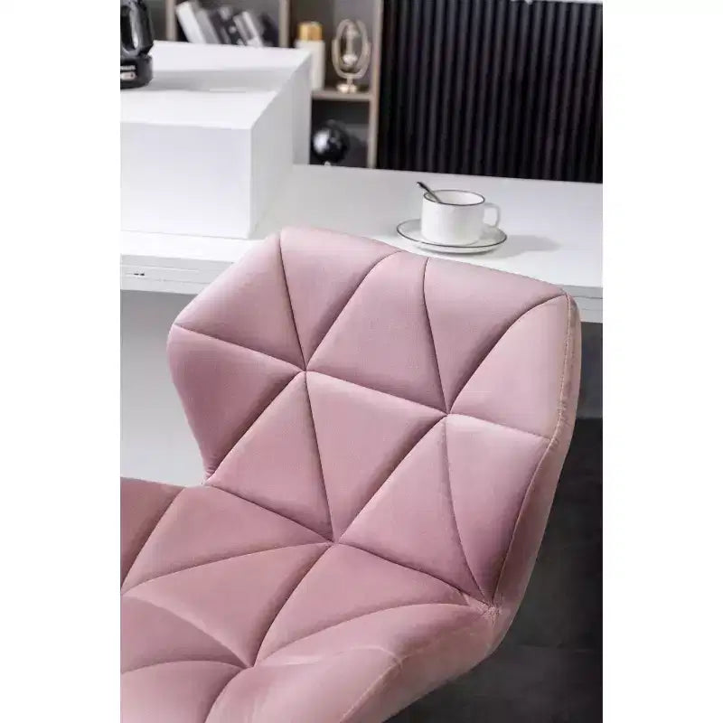 Tabouret de bar pivotant et réglable en hauteur en velours capitonné en losanges Breni de Roundhill Furniture, mauve, lot de 2