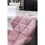 Tabouret de bar pivotant et réglable en hauteur en velours capitonné en losanges Breni de Roundhill Furniture, mauve, lot de 2